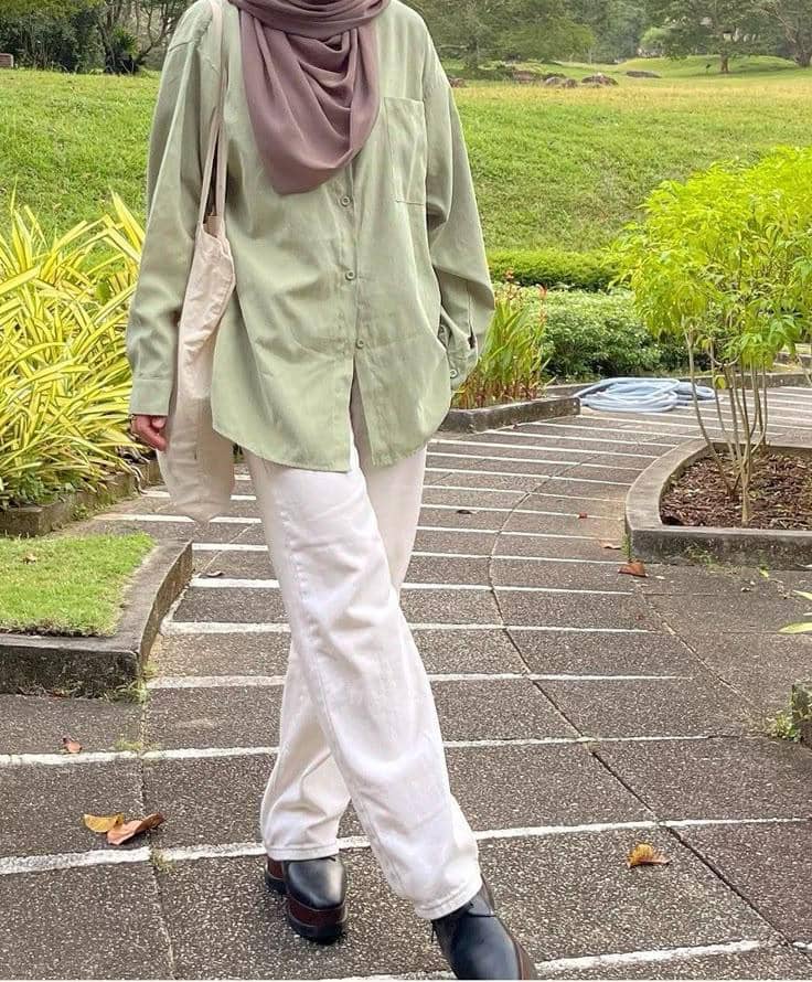 baju sage cocok dengan jilbab warna apa