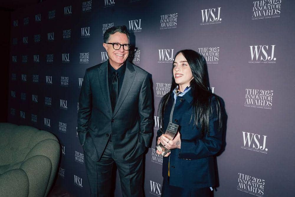 Stephen Colbert dan Billie Eilish di WSJ. Magazine 2025 Innovator Awards. (instagram.com/wsjmag)