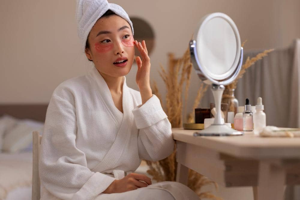 ilustrasi menggunakan skincare