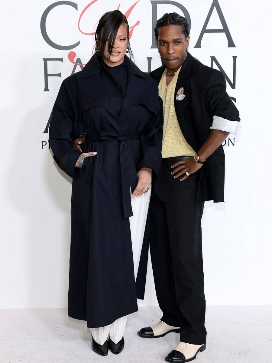 ASAP Rocky and Rihanna arrive at the 2025 CFDA Awards đź–¤Rocky is being honored with the Fashion .jpg