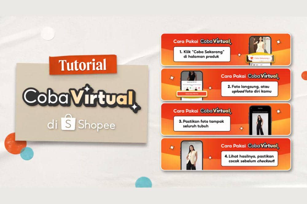 Cara menggunakan fitur Coba Virtual di Shopee. (Dok. Shopee Indonesia)