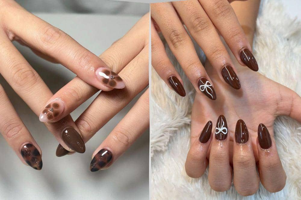 inspirasi nail art nuansa cokelat