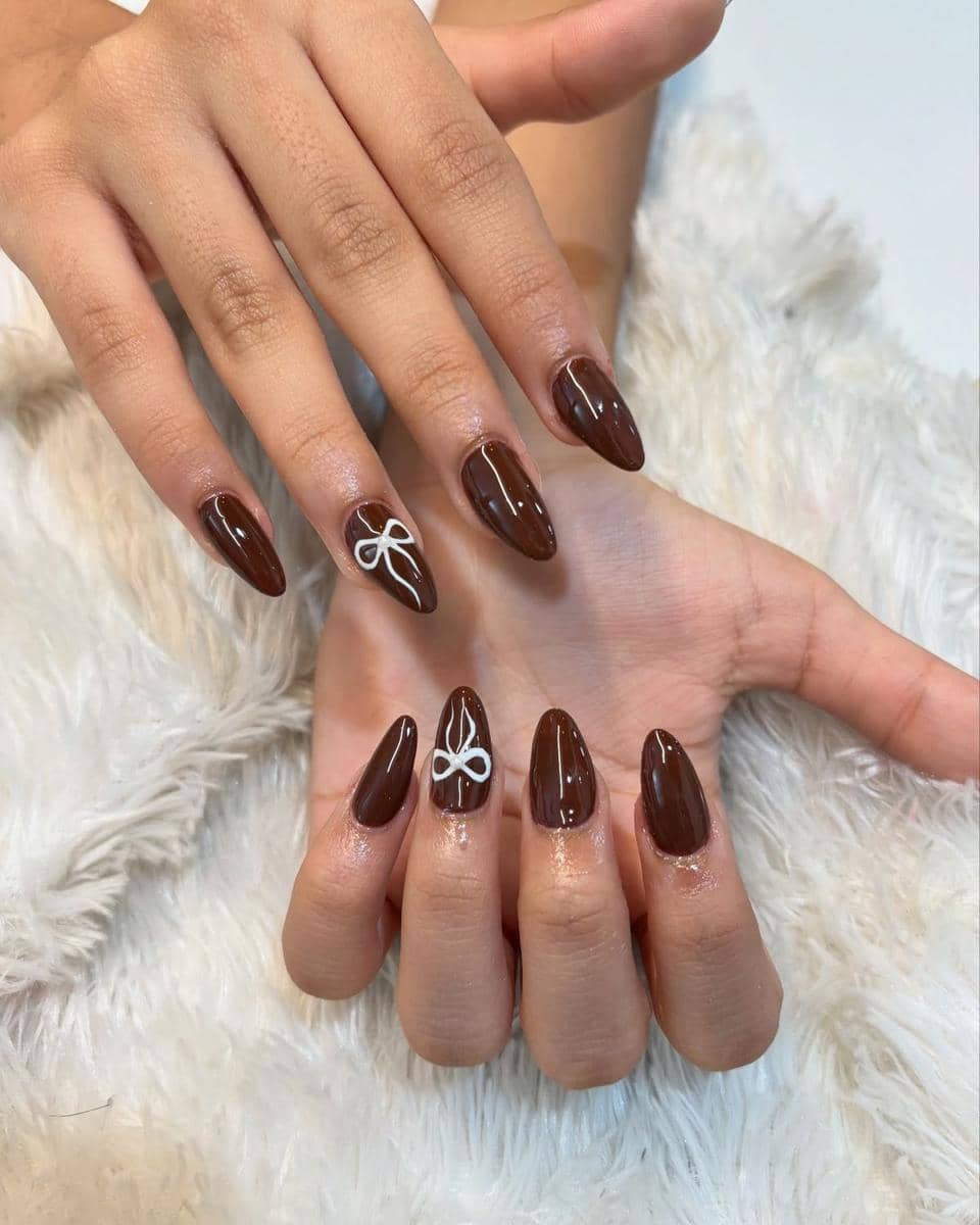 inspirasi nail art nuansa cokelat