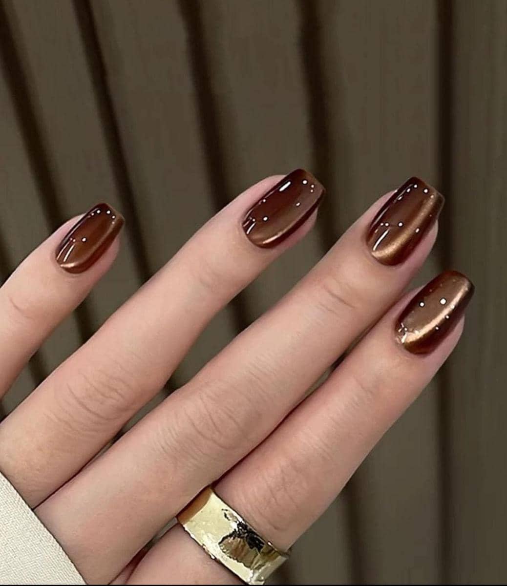 inspirasi nail art nuansa cokelat