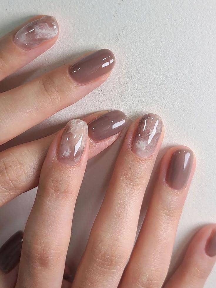 inspirasi nail art nuansa cokelat