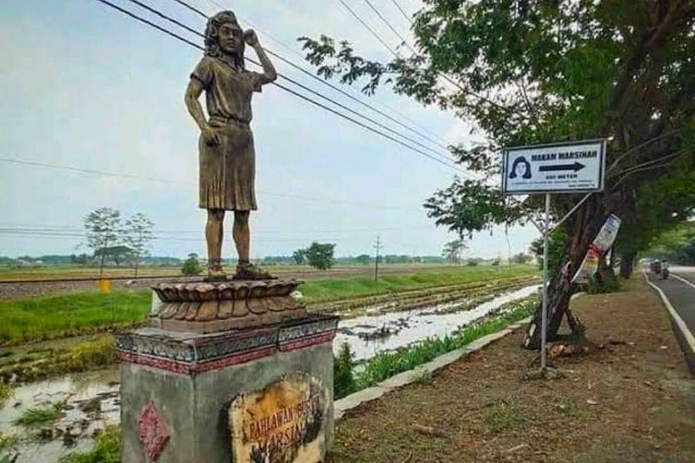 Monumen Pahlawan Buruh Marsinah di Desa Nglundo, Kecamatan Sukomoro, Kabupaten Nganjuk, Jawa Timur. (inanews.co.id)