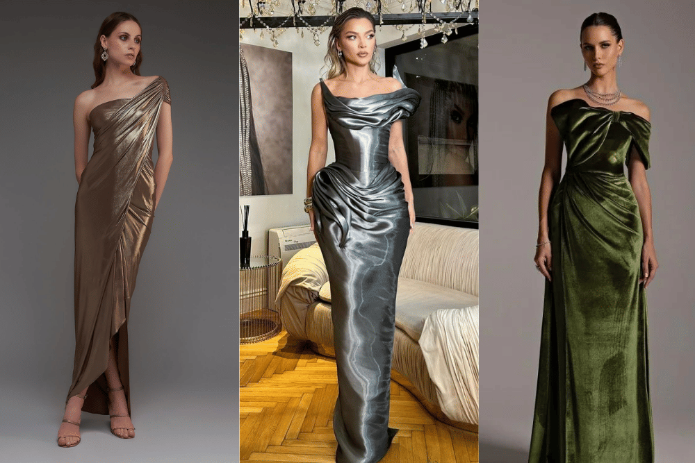 Cover bahan gaun yang mewah dan berkilau