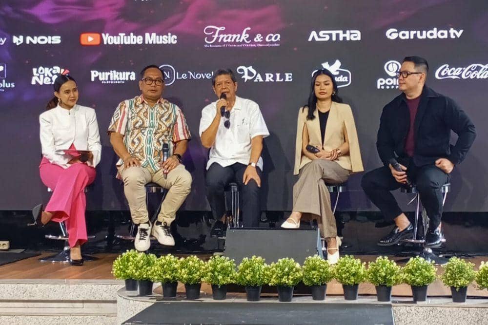 Ketua Umum YAMI, Candra Darusman, di konferensi pers Malam Puncak 28 Tahun AMI Awards pada Kamis (13/11/2025). (Dok. POPBELA.com/Evelyn Anggraini)