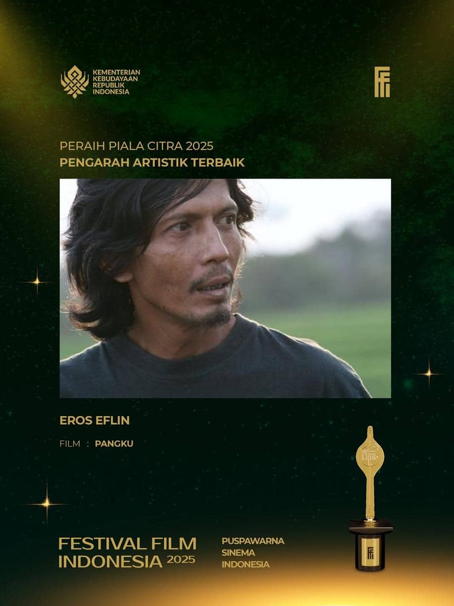 Piala Citra FFI 2025 kategori Pengarah Artistik Terbaik diberikan kepada Eros Eflin untuk film Pangku.