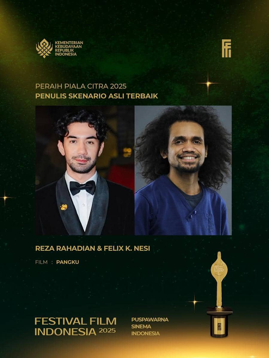 Piala Citra FFI 2025 kategori Penulis Skenario Asli Terbaik diberikan kepada Reza Rahadian dan Felix K. Nesi untuk film Pangku.