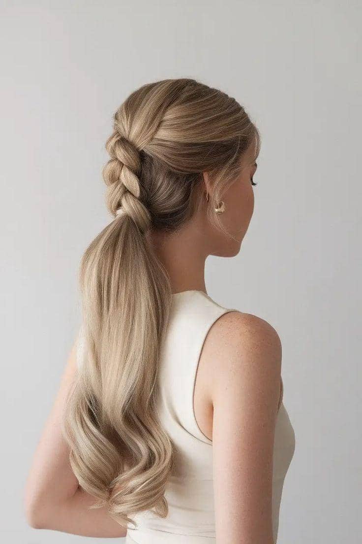 variasi braided ponytail