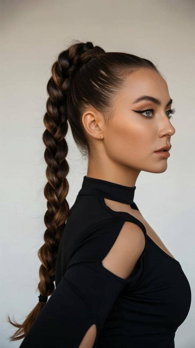 variasi braided ponytail