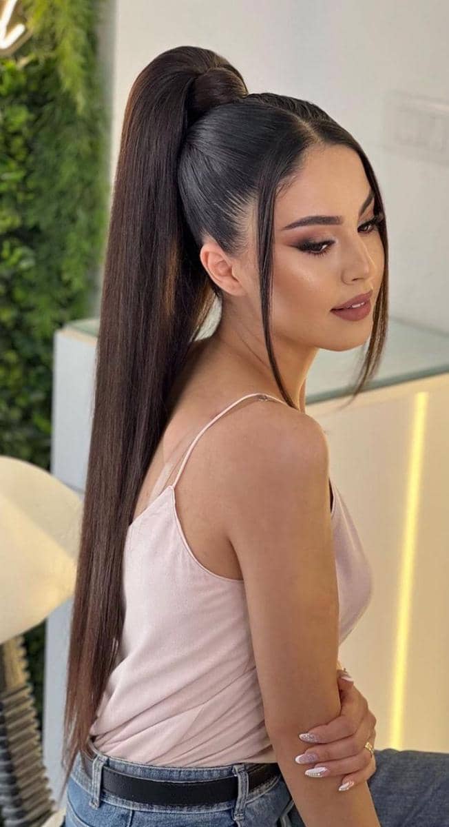 variasi high ponytail