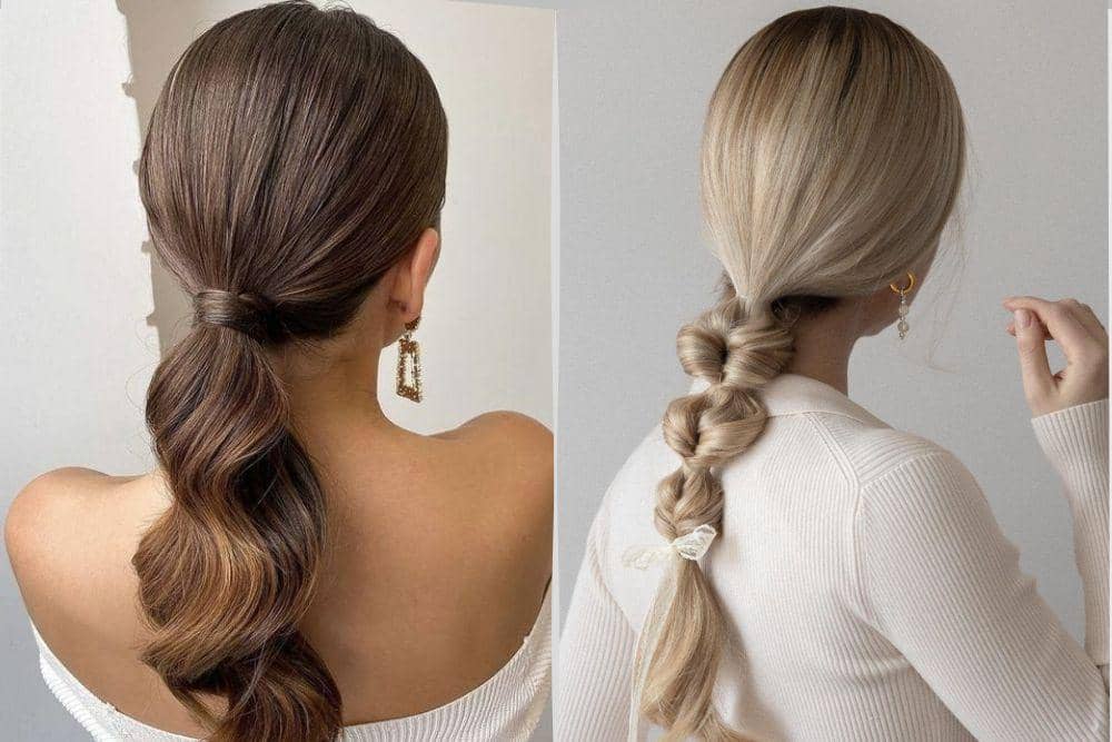 variasi low ponytail