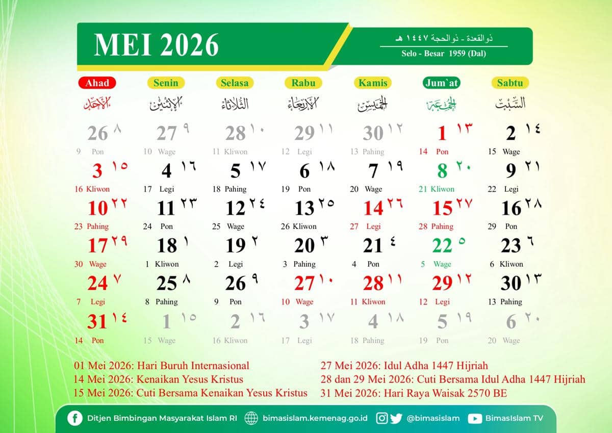 Kalender 2026 Mei