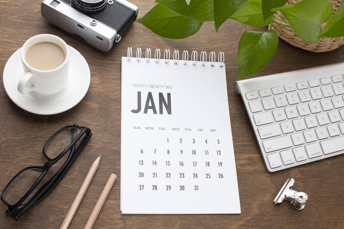 Ilustrasi kalender Januari.