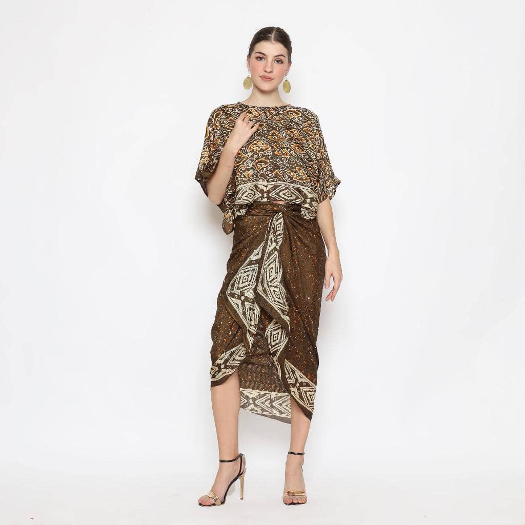 dress batik pesta elegan modern