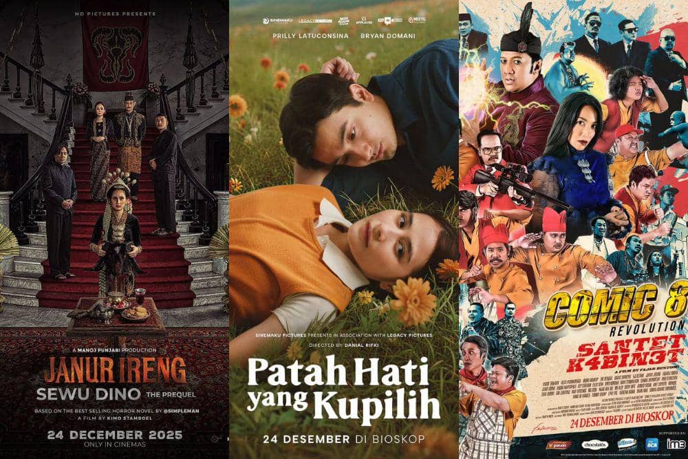 Poster resmi dari film Janur Ireng: Sewu Dino the Prequel, Patah Hati yang Kupilih, Comic 8 Revolution Santet K4bin3t.