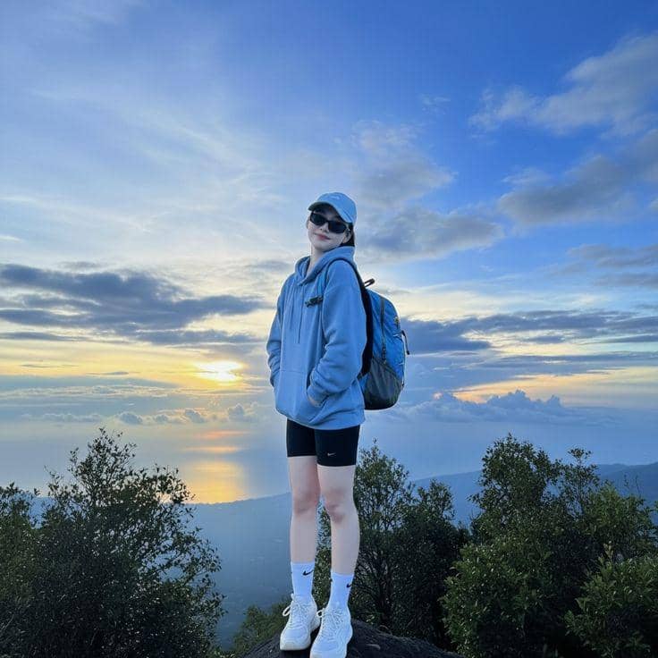outfit naik gunung wanita celana pendek