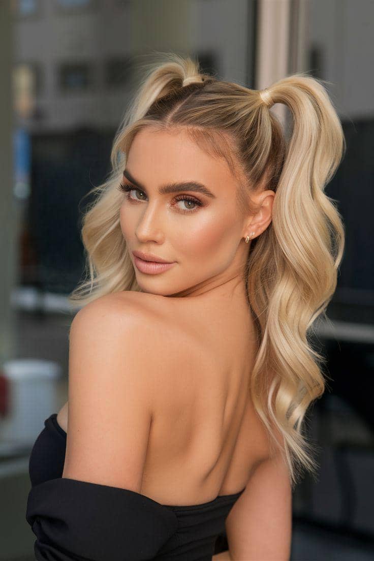 variasi double ponytail