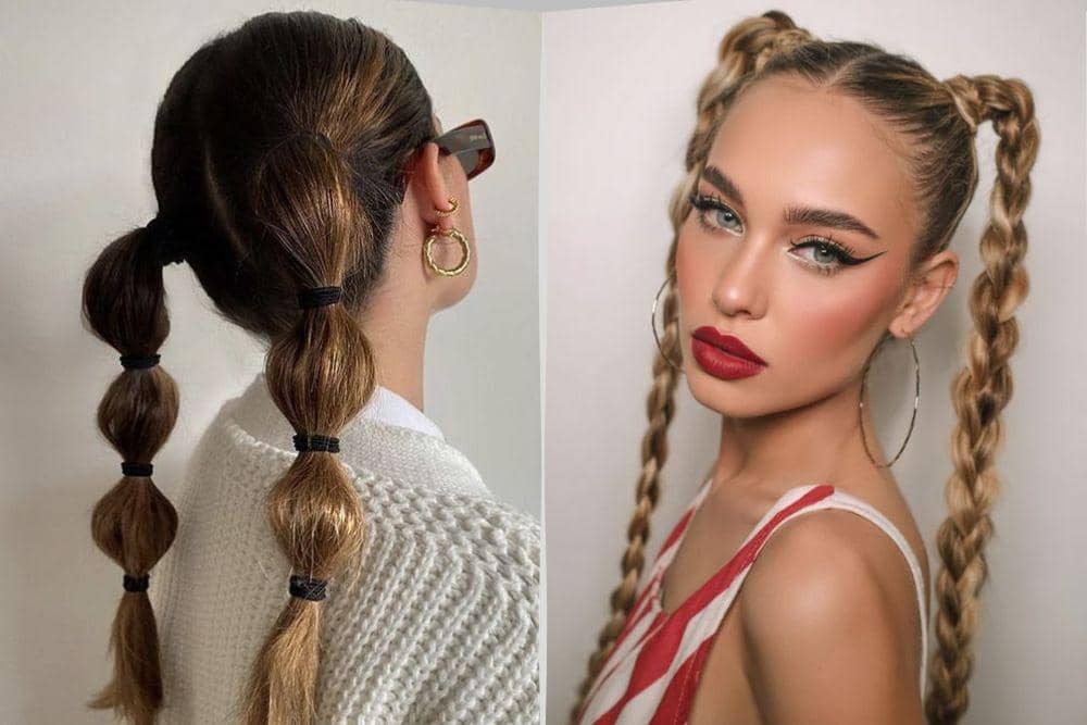 variasi double ponytail