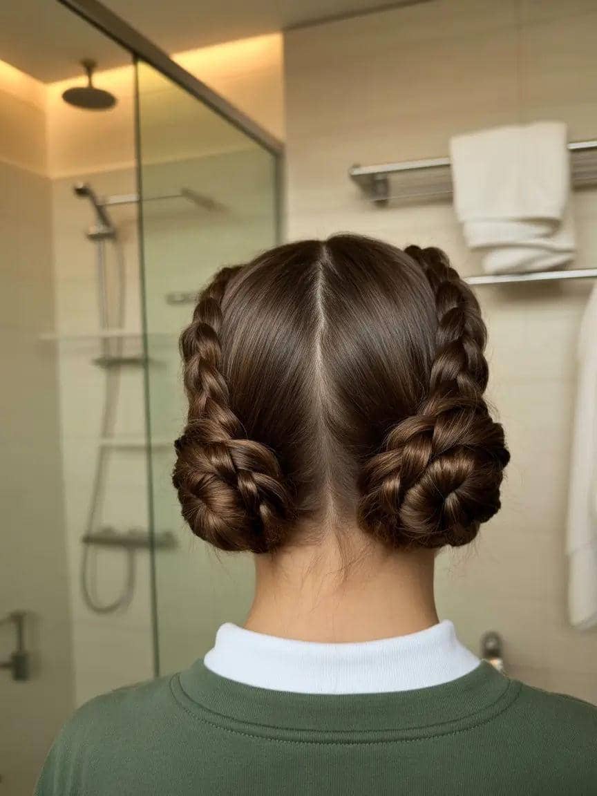 variasi double bun hairstyle