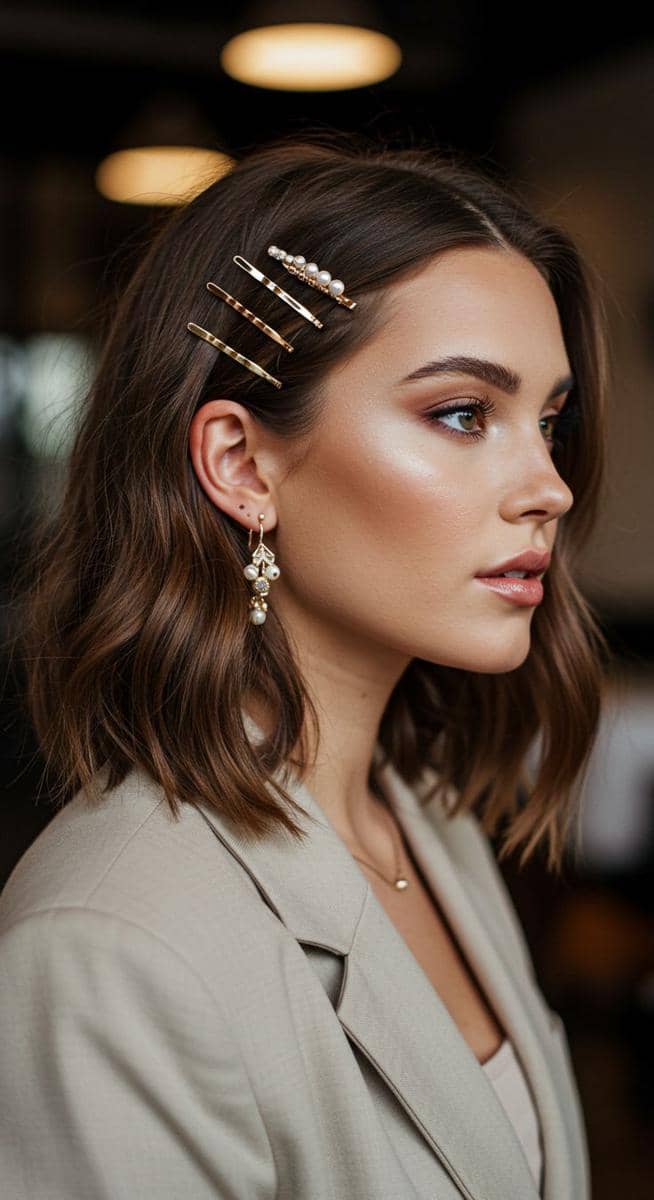 ide styling rambut pendek dengan aksesori