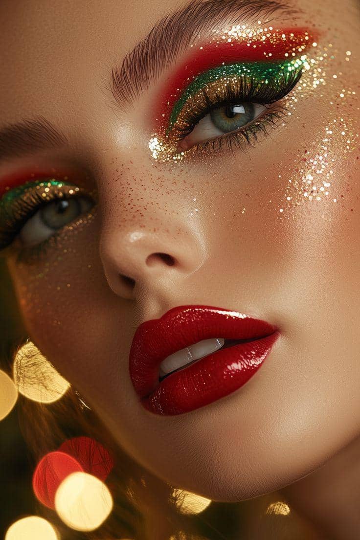 inspirasi eye makeup nuansa natal