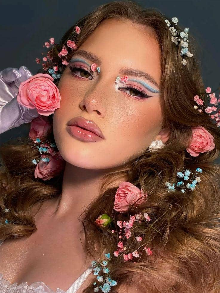 floral eye makeup