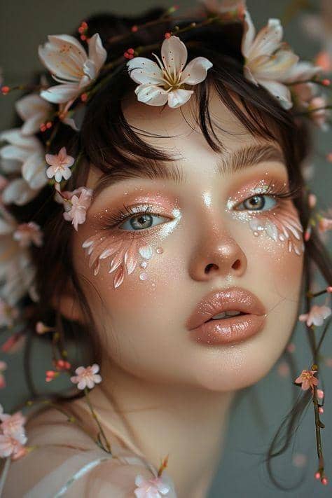 floral eye makeup