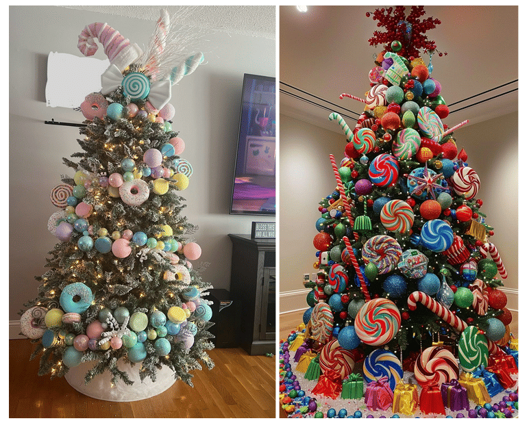 pohon natal tema candy land