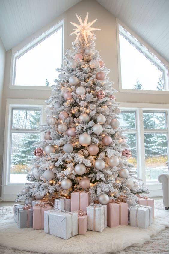 pohon natal dekorasi pastel