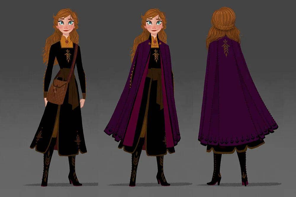 Desain kostum Anna di Frozen II, karya Griselda Sastrawinata.