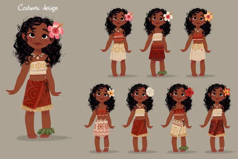 Desain kostum untuk Moana, karya Griselda Sastrawinata.