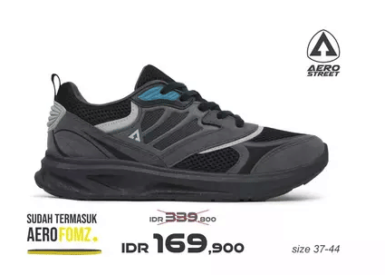 Aerostreet Denver Hitam Abu Tosca