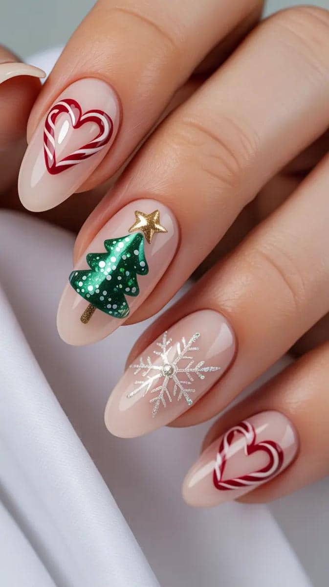 inspirasi nail art untuk natal 2025