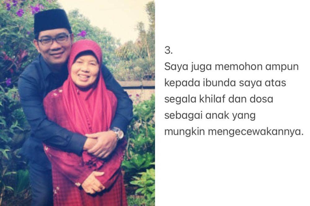 Isi Pesan Permintaan Maaf Ridwan Kamil Untuk Keluarga