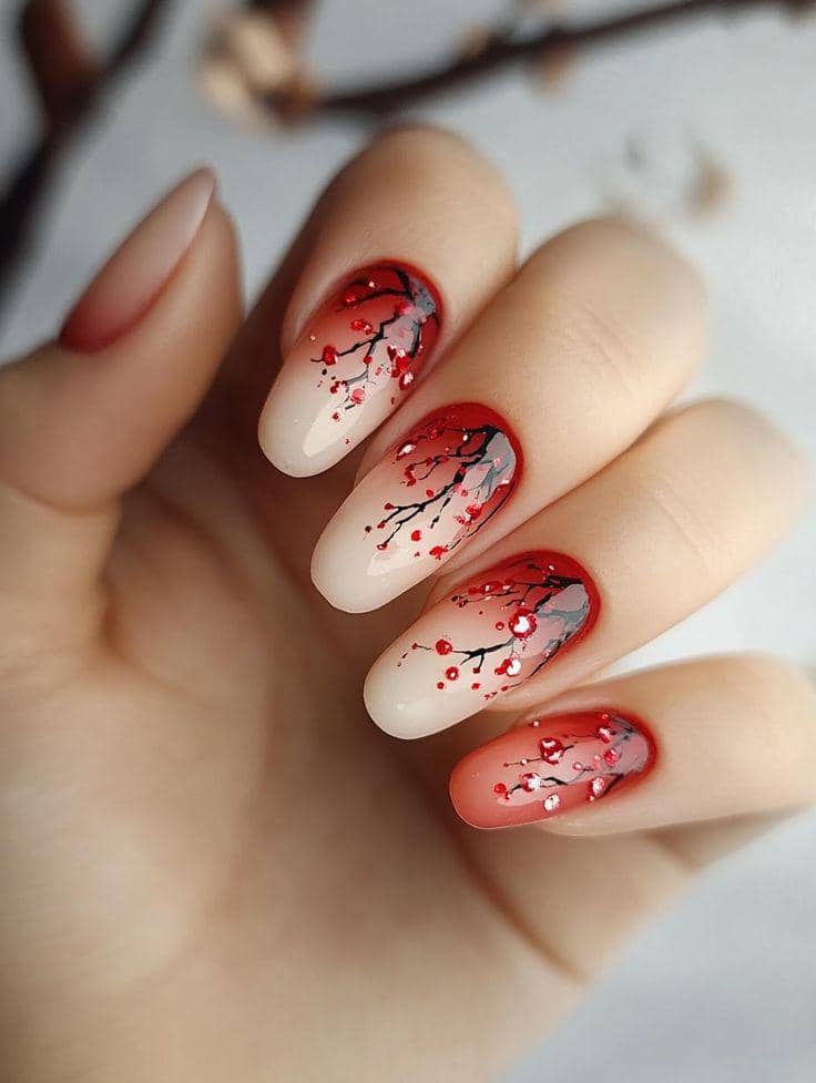 inspirasi nail art nuansa imlek