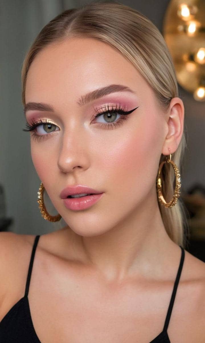 Eye makeup bernuansa valentine