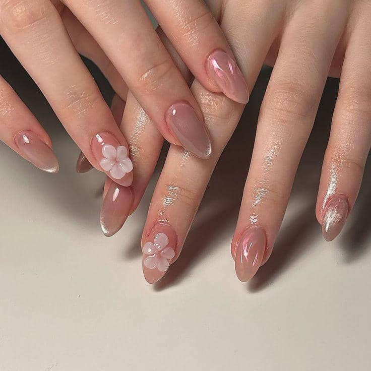 inspirasi nail art nude pinkish