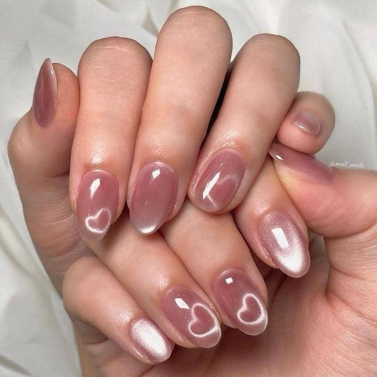 inspirasi nail art nude pinkish