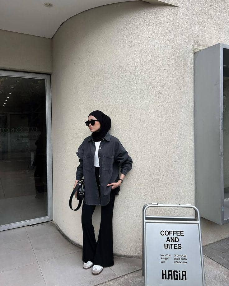 OOTD celana jeans cutbray hijab