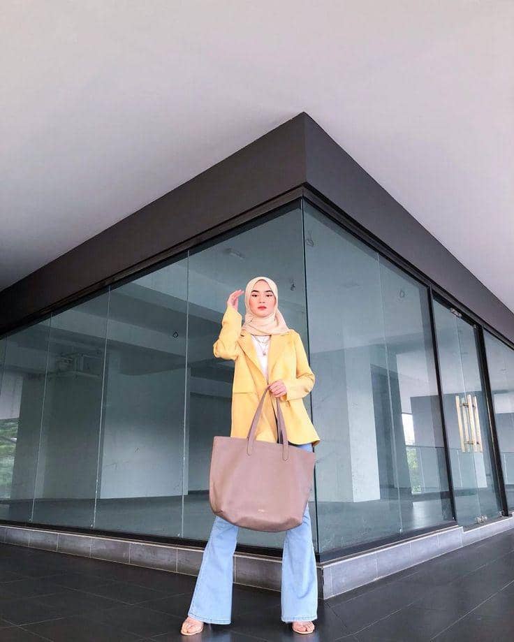 OOTD celana jeans cutbray hijab