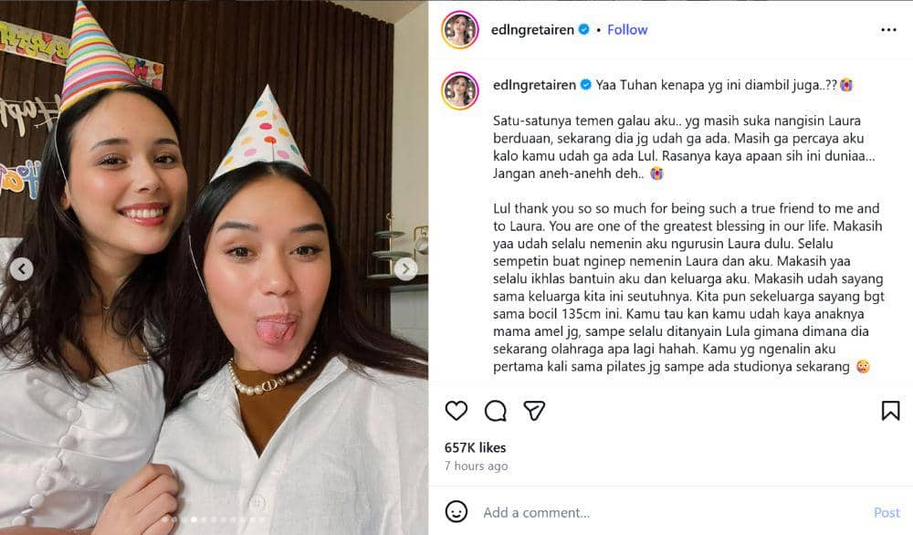Artis Unggah Foto Kenangan Bersama Lula Lahfah