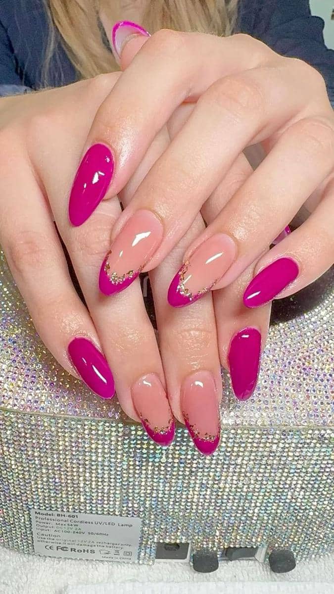 inspirasi nail art nuansa fuchsia
