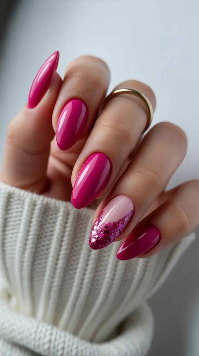 inspirasi nail art nuansa fuchsia