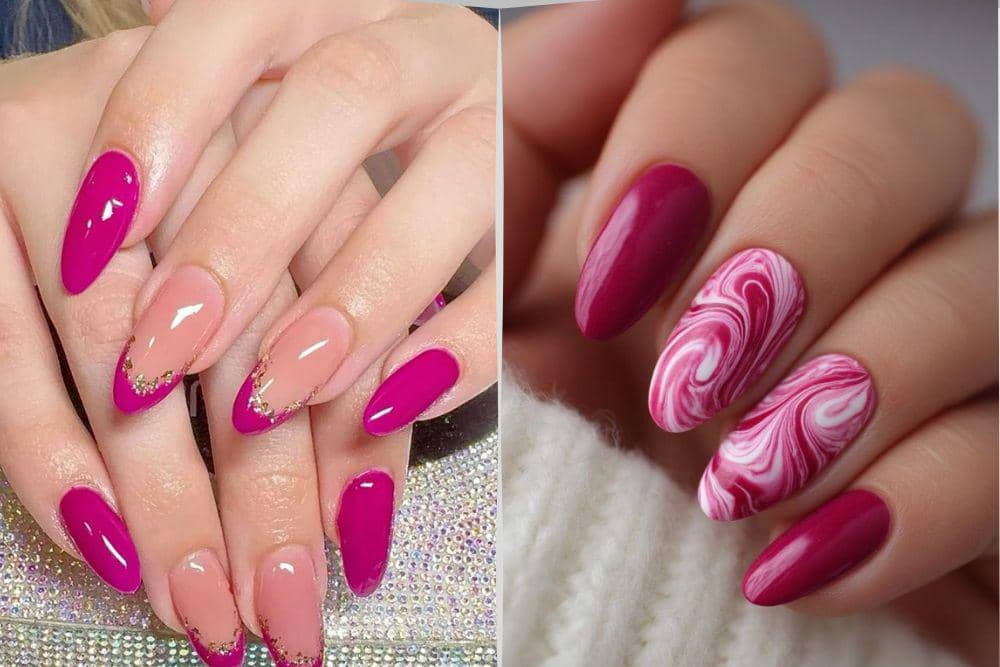 inspirasi nail art nuansa fuchsia