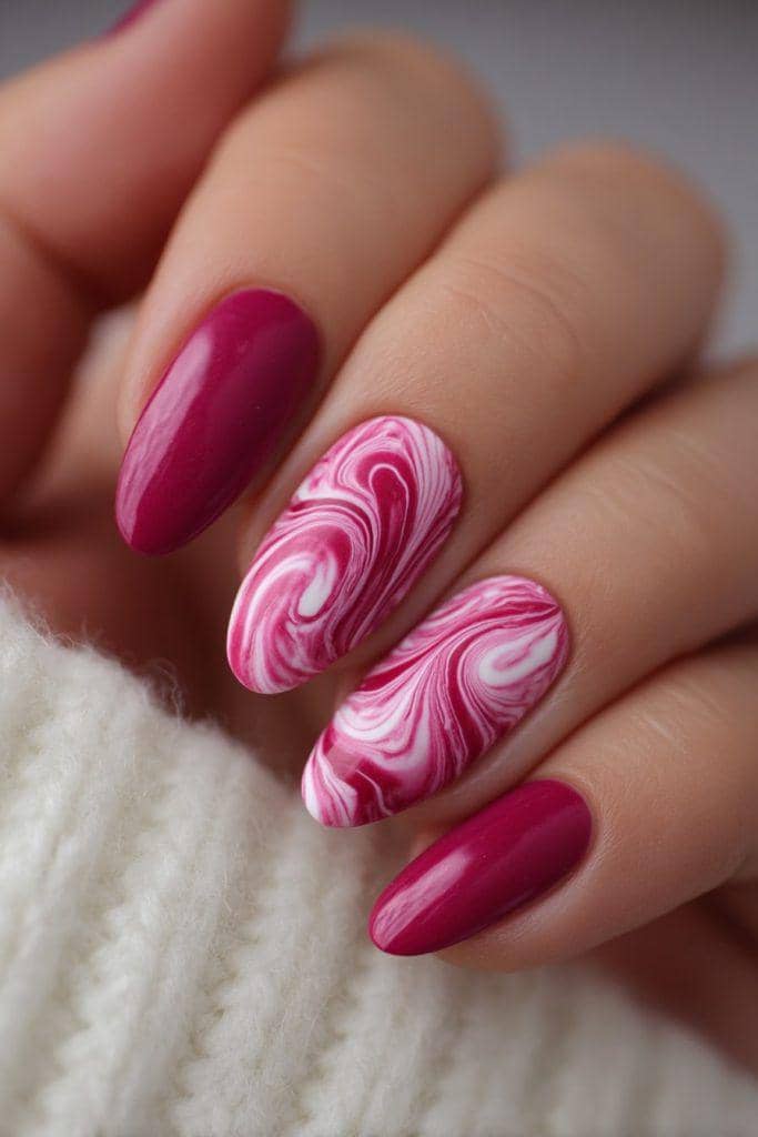 inspirasi nail art nuansa fuchsia