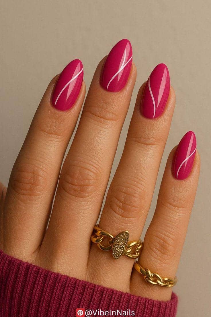 inspirasi nail art nuansa fuchsia
