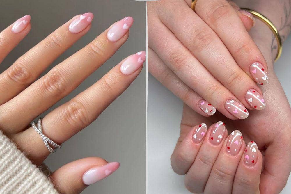 inspirasi nail art valentine clean look